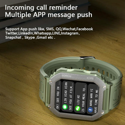 Waterproof Pedometer Sport Smart Watch Support Heart Rate / Blood Pressure Monitoring / Bt Calling - Green