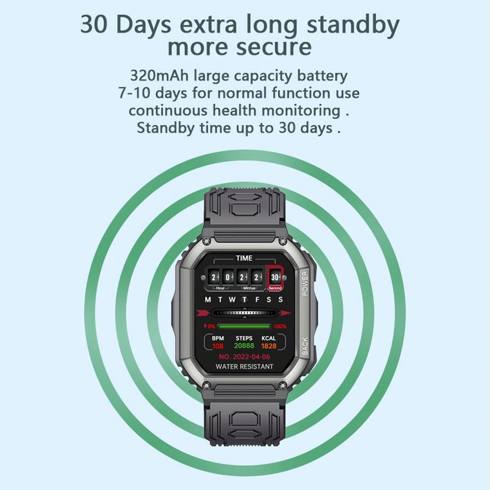 Waterproof Pedometer Sport Smart Watch Support Heart Rate / Blood Pressure Monitoring / Bt Calling - Green