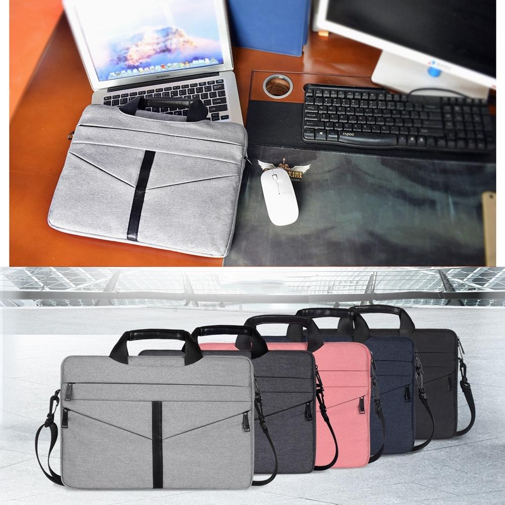 Stylish Zipper Laptop Bag with Shoulder Strap - Durable & Breathable - Dark Gray