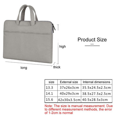 Waterproof Portable One-shoulder Handbag for 15.6 Laptops with Hidden Zipper and Suitcase Belt - Dark Gray