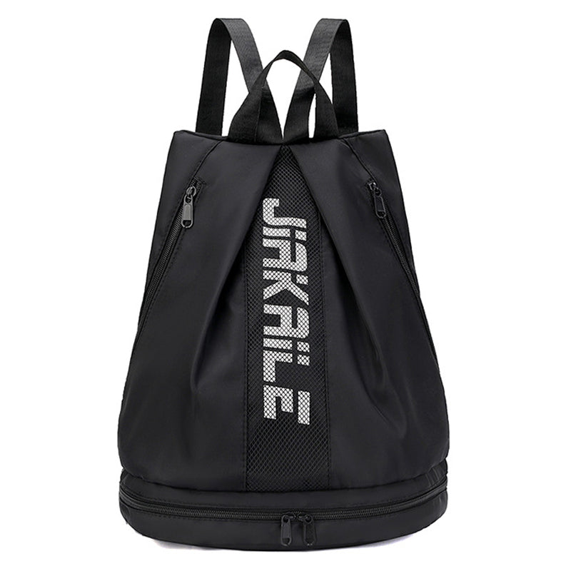Vibe Geeks Water Resistantion Sports Backpack Gym Bag with Shoes Compartment - Black