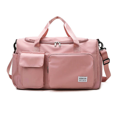 Vibe Geeks Waterproof and Lightweight Zipper Sports Gym Bag with Shoe Compartment - Green And Pink