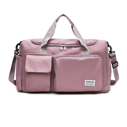 Vibe Geeks Waterproof and Lightweight Zipper Sports Gym Bag with Shoe Compartment - Green And Pink