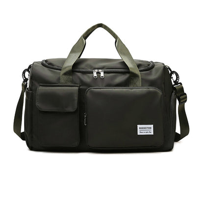 Vibe Geeks Waterproof and Lightweight Zipper Sports Gym Bag with Shoe Compartment - Green And Pink