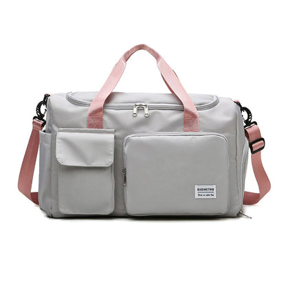 Vibe Geeks Waterproof and Lightweight Zipper Sports Gym Bag with Shoe Compartment - Grey