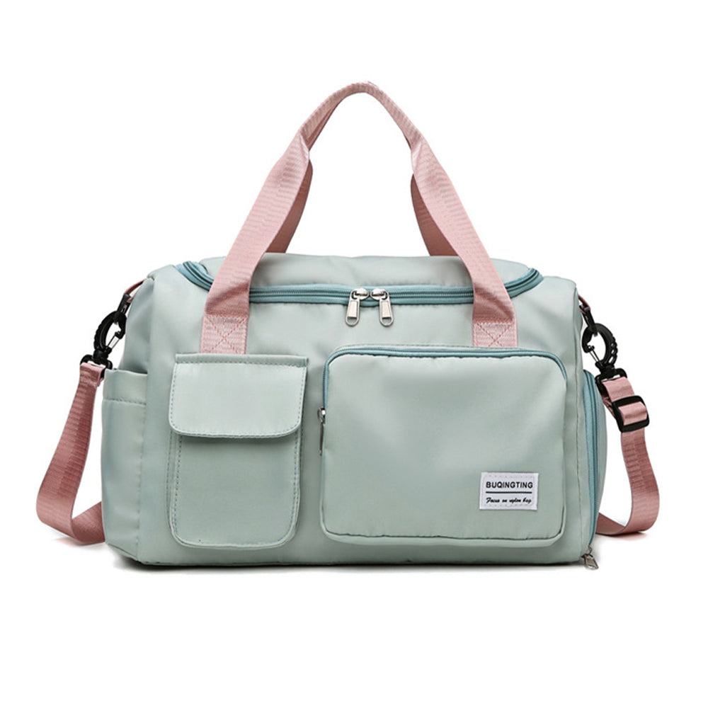 Vibe Geeks Waterproof and Lightweight Zipper Sports Gym Bag with Shoe Compartment - Grey