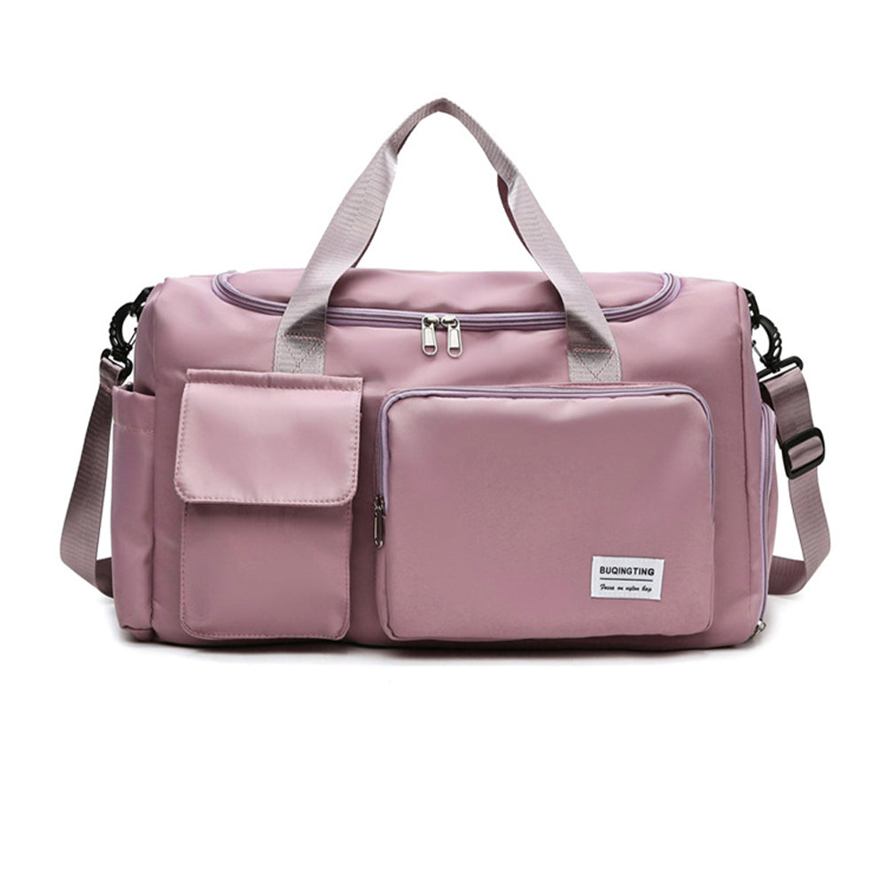 Vibe Geeks Waterproof and Lightweight Zipper Sports Gym Bag with Shoe Compartment - Grey