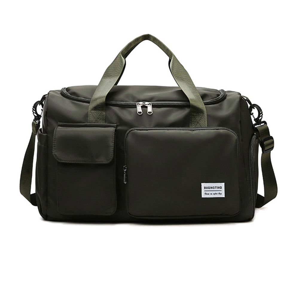 Vibe Geeks Waterproof and Lightweight Zipper Sports Gym Bag with Shoe Compartment - Grey