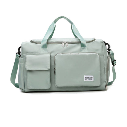 Vibe Geeks Waterproof and Lightweight Zipper Sports Gym Bag with Shoe Compartment - Grey