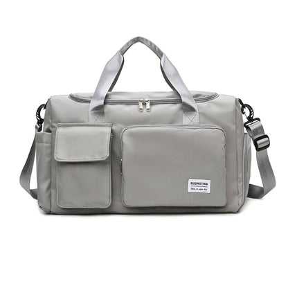 Vibe Geeks Waterproof and Lightweight Zipper Sports Gym Bag with Shoe Compartment - Grey And Pink