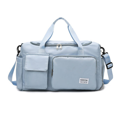 Vibe Geeks Waterproof and Lightweight Zipper Sports Gym Bag with Shoe Compartment - Grey And Pink