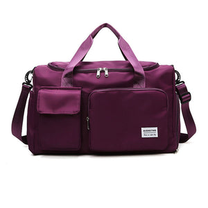 Vibe Geeks Waterproof and Lightweight Zipper Sports Gym Bag with Shoe Compartment - Purple