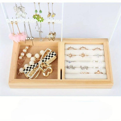 Vibe Geeks Desktop Jewelry Organizer Jewelry Stand with Ring and Bracelet Holder - Black