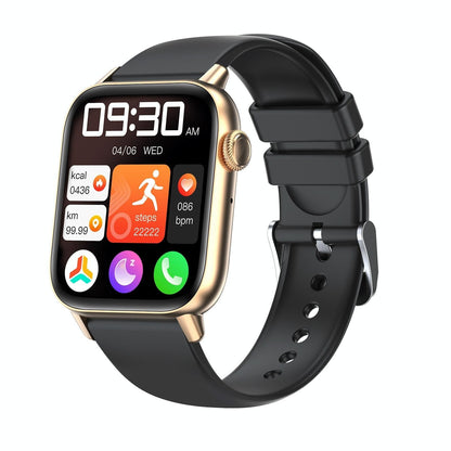 1.83 Inch Bt5.2 Smart Sport Watch Support Sleep / Heart Rate / Blood Oxygen / Temperature / Blood Pressure Health Monitor - Gold + Black
