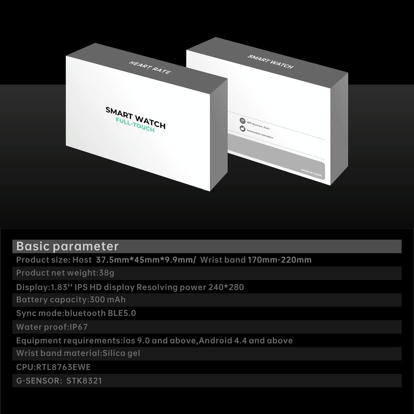 1.83 Inch Bt5.2 Smart Sport Watch Support Sleep / Heart Rate / Blood Oxygen / Temperature / Blood Pressure Health Monitor - Gold + Black