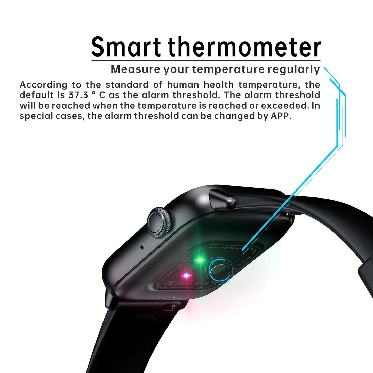 1.83 Inch Bt5.2 Smart Sport Watch Support Sleep / Heart Rate / Blood Oxygen / Temperature / Blood Pressure Health Monitor - Gold + Black