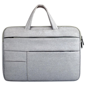 13.3 Inch Laptop Tablet Bag With Multiple Pockets And Soft Oxford Cloth Handle - Grey