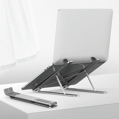 Adjustable Laptop Stand - Portable Folding Height Increase Heat Dissipation - Grey