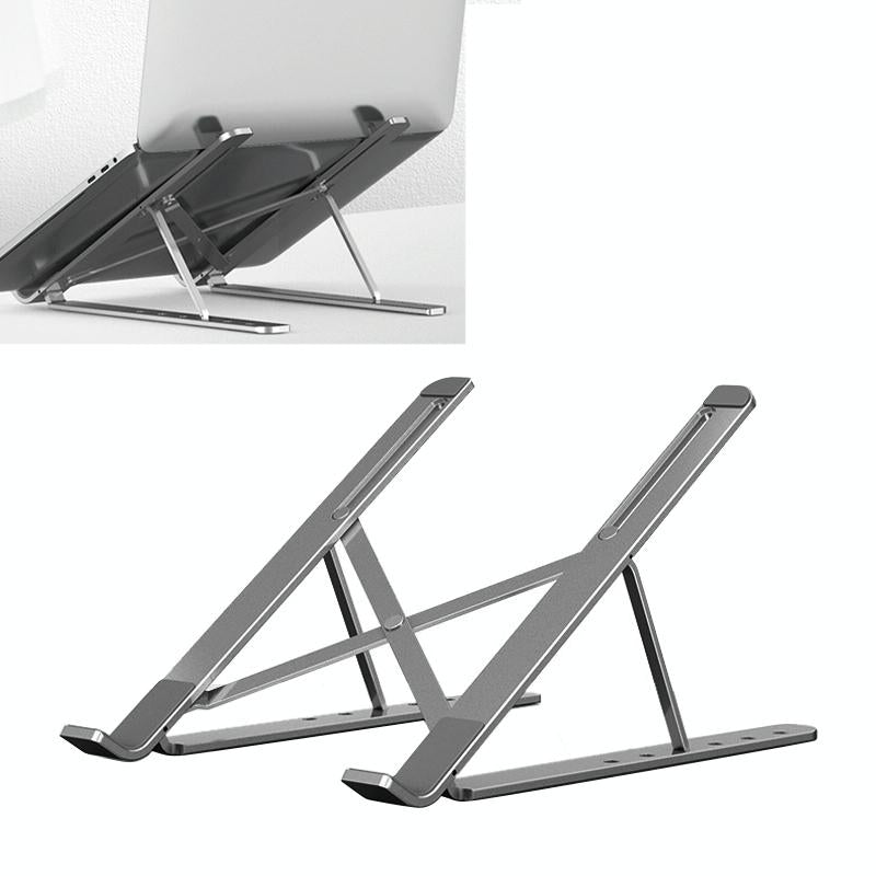 Adjustable Laptop Stand - Portable Folding Height Increase Heat Dissipation - Grey