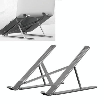 Adjustable Laptop Stand - Portable Folding Height Increase Heat Dissipation - Grey