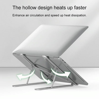 Adjustable Laptop Stand - Portable Folding Height Increase Heat Dissipation - Grey