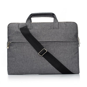 15.4 Inch Laptop Bag - Portable one Shoulder Zipper for Macbook Samsung Sony Dell Alienware Chuwi Asus Hp - Grey