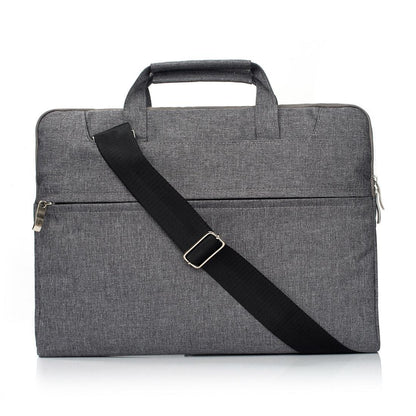 15.4 Inch Laptop Bag - Portable one Shoulder Zipper for Macbook Samsung Sony Dell Alienware Chuwi Asus Hp - Grey