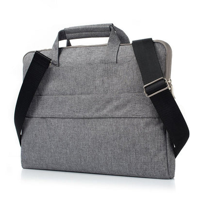 15.4 Inch Laptop Bag - Portable one Shoulder Zipper for Macbook Samsung Sony Dell Alienware Chuwi Asus Hp - Grey