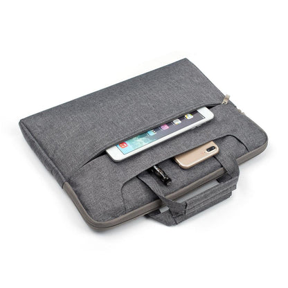 15.4 Inch Laptop Bag - Portable one Shoulder Zipper for Macbook Samsung Sony Dell Alienware Chuwi Asus Hp - Grey
