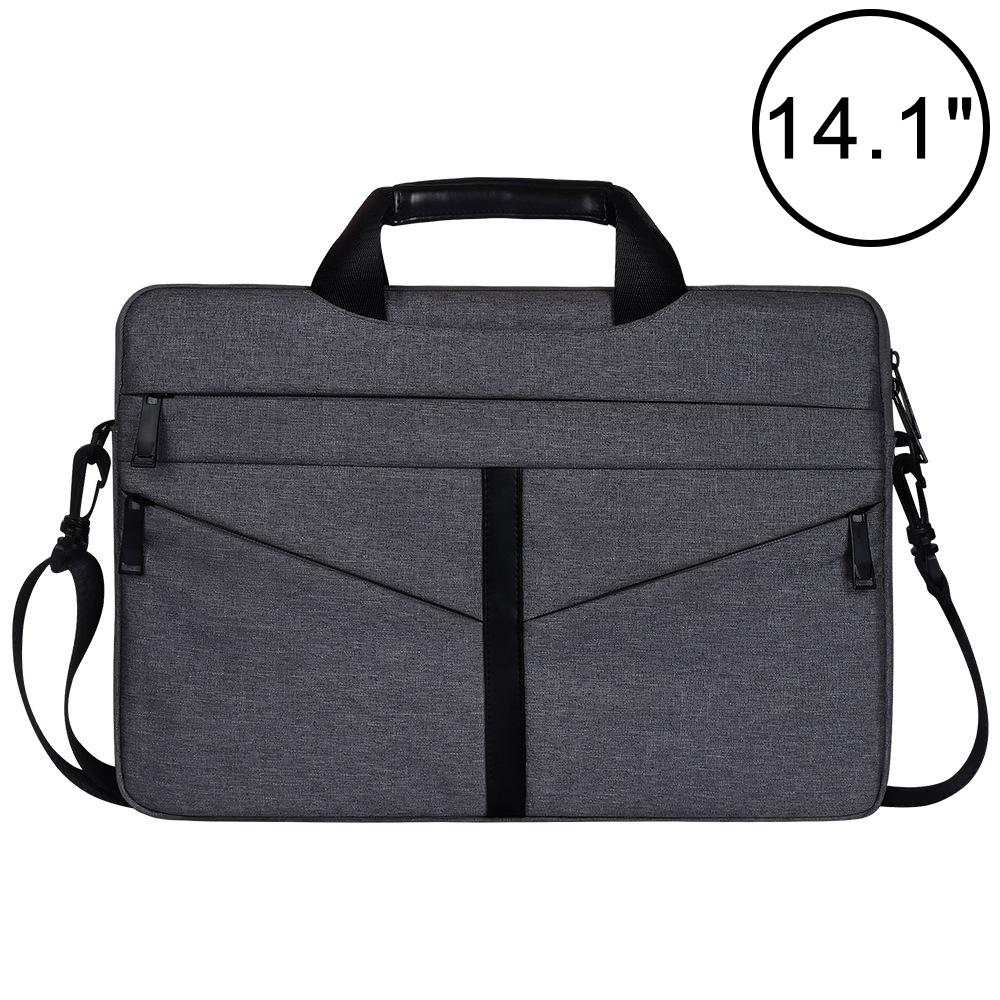Stylish Zipper Laptop Bag with Shoulder Strap - Durable & Breathable - Light Grey
