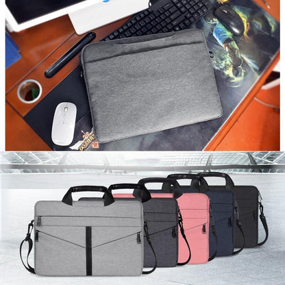 Stylish Zipper Laptop Bag with Shoulder Strap - Durable & Breathable - Light Grey