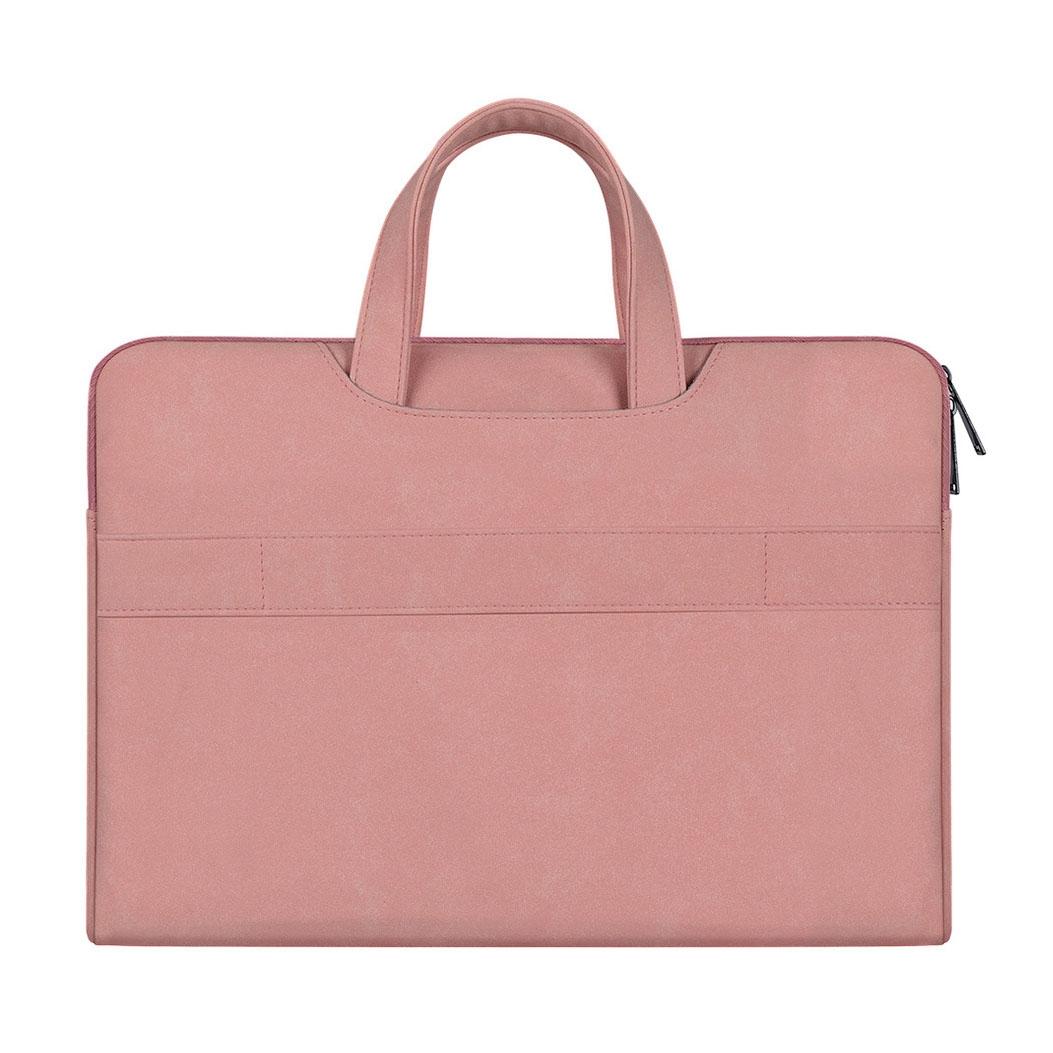 Waterproof Portable One-shoulder Handbag for 14.1 Laptops with Hidden Zipper and Suitcase Belt - Light Grey