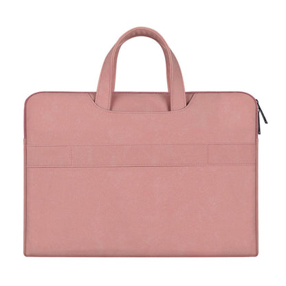 Waterproof Portable One-shoulder Handbag for 14.1 Laptops with Hidden Zipper and Suitcase Belt - Light Grey