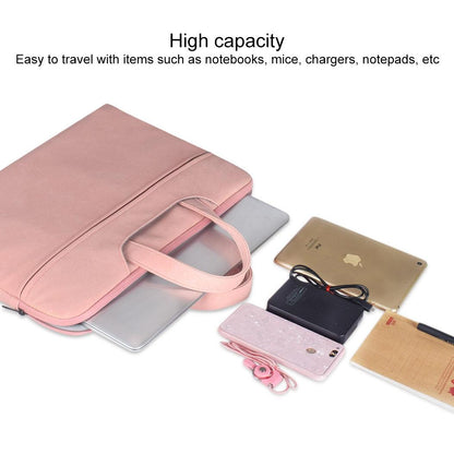 Waterproof Portable One-shoulder Handbag for 14.1 Laptops with Hidden Zipper and Suitcase Belt - Light Grey