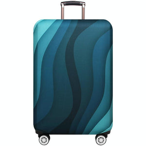 Protective Luggage Cover - Durable Elastic Anti-dust - Small Size - Green Ripple