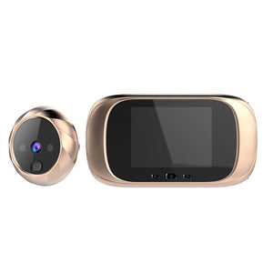 Wireless Doorbell 2.8 Lcd Screen Cat Eye With Night Vision - Gold