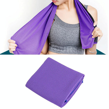 2-pack Enduring Ice Towels - Microfiber Fabric 30*100cm - Ideal for Gym and Sports - Purple