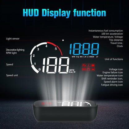 Universal Car Obd2 Hud 3.5 Inch Vehicle Head Up Display - Blue