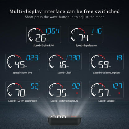 Universal Car Obd2 Hud 3.5 Inch Vehicle Head Up Display - Blue