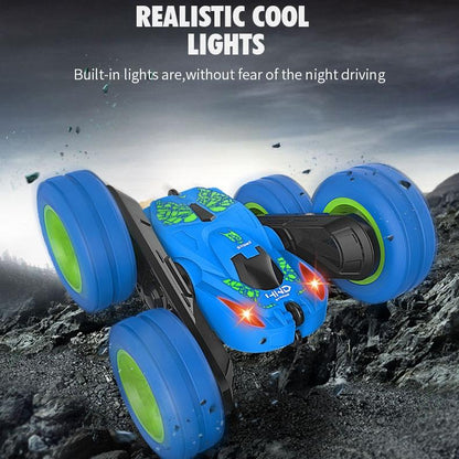 Blue Stunt Tumbling Car Toy with 2.4ghz Remote Control