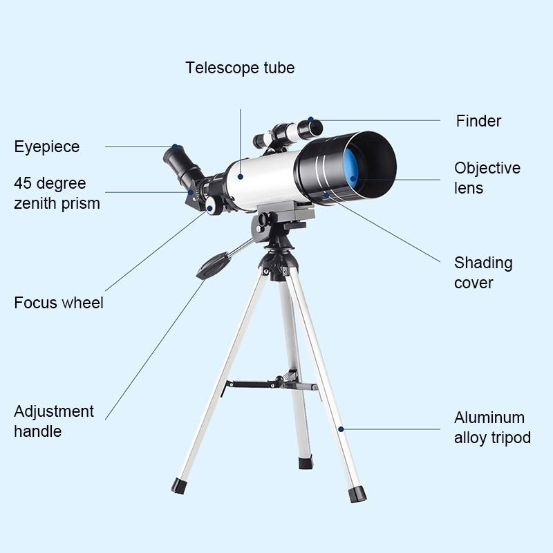 High Definition High Times Astronomical Telescope with Tripod - Blue 16x / 66x70