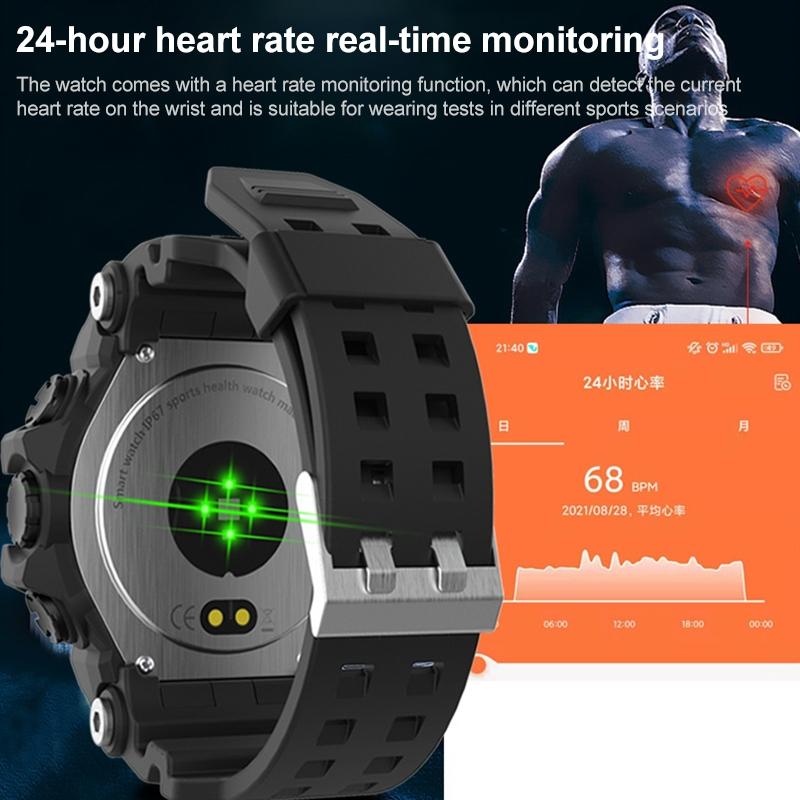 1.28 Inch Waterproof Smart Watch With Heart Rate & Blood Pressure Monitoring - Blue
