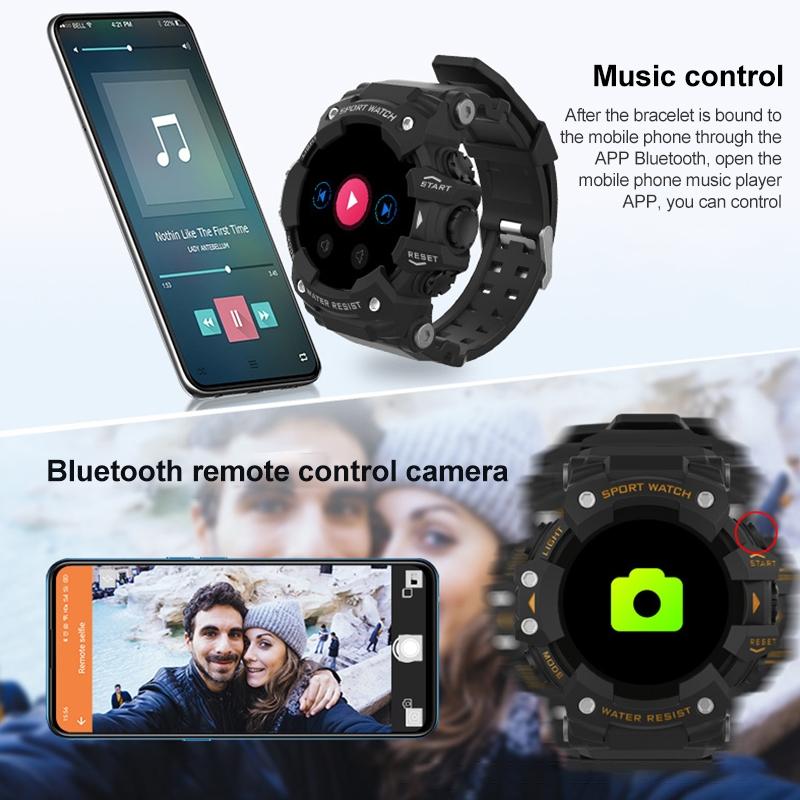 1.28 Inch Waterproof Smart Watch With Heart Rate & Blood Pressure Monitoring - Blue
