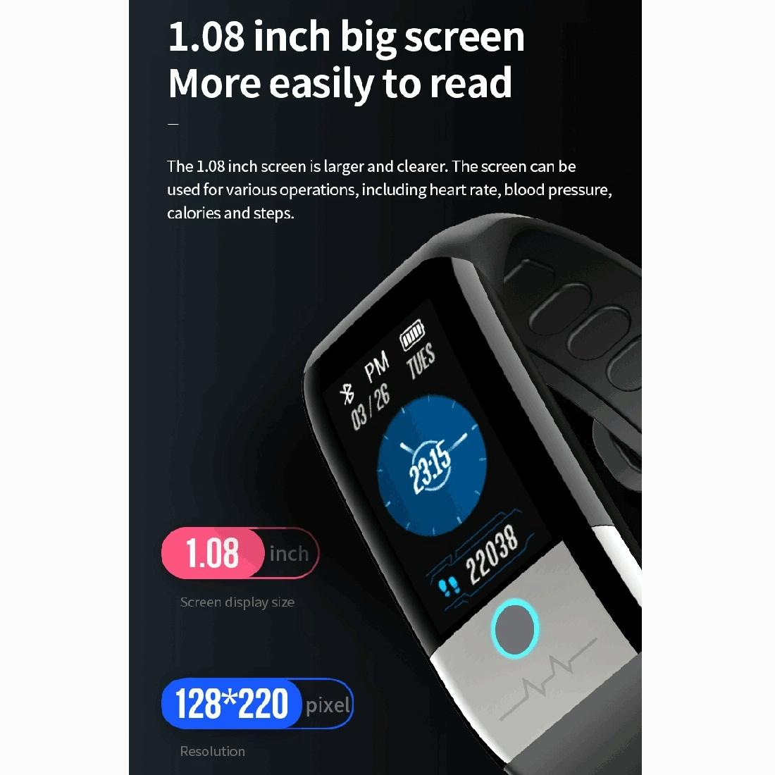 Smart Watch With Heart & Oxygen Monitoring Colour Screen Ip67 - Blue