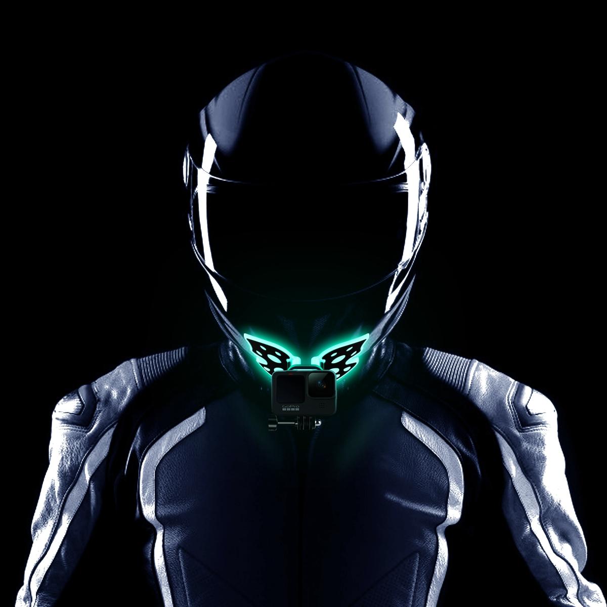 3-way Pivot Arm Butterfly Helmet Mount for Gopro Hero12 - Blue