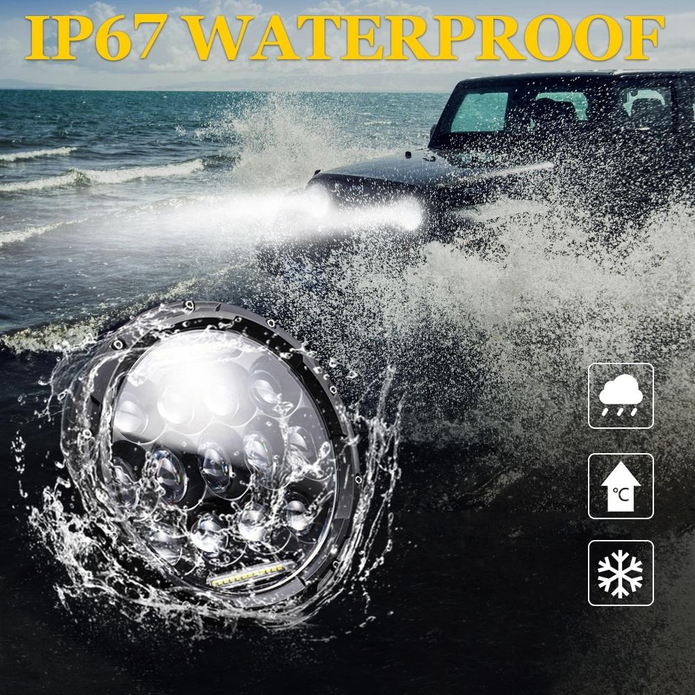 Harley Motorcycle Headlight With 12 Smd 2 Pcs 7 Inch Dc10 - 48V 36W 6000K