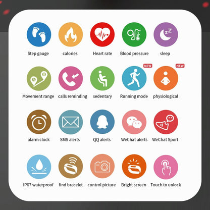 Waterproof Touch Screen Smartwatch - Ipx67 - Purple