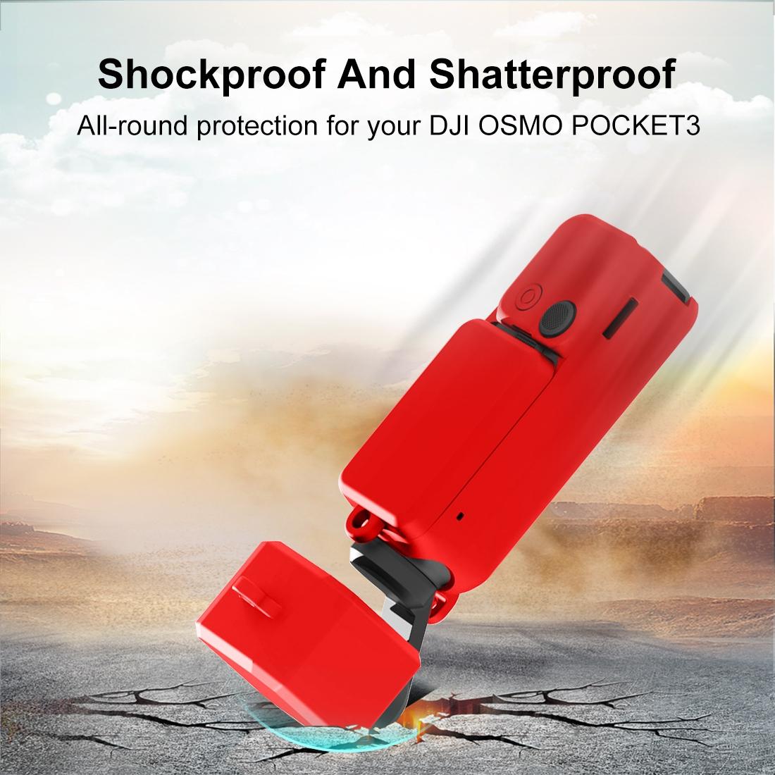 3 in 1 Silicone Case Set for Dji Pocket 3 - Red