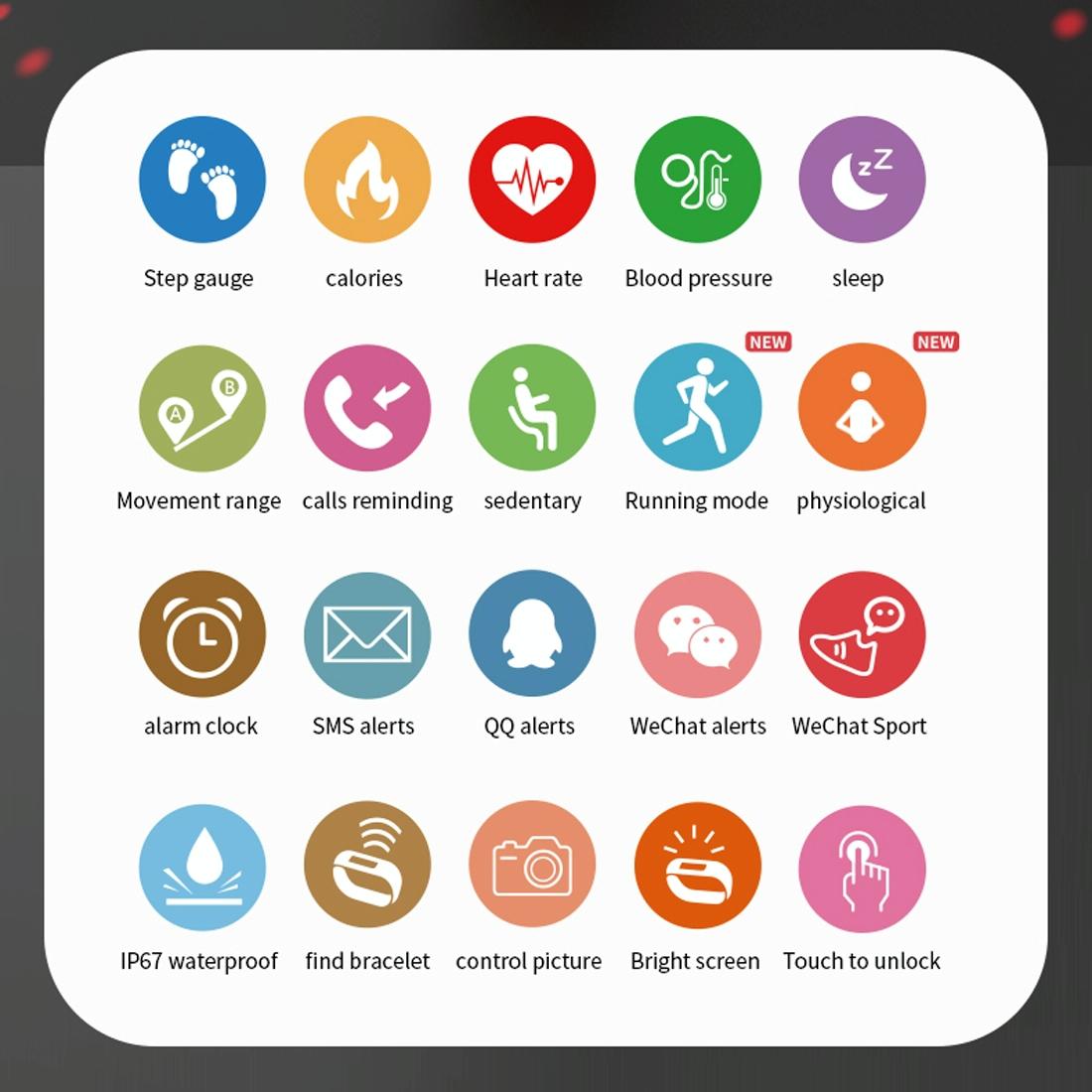 Waterproof Touch Screen Smartwatch - Ipx67 - Red