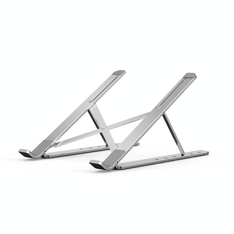 Adjustable Laptop Stand - Portable Folding Height Increase Heat Dissipation - Silver